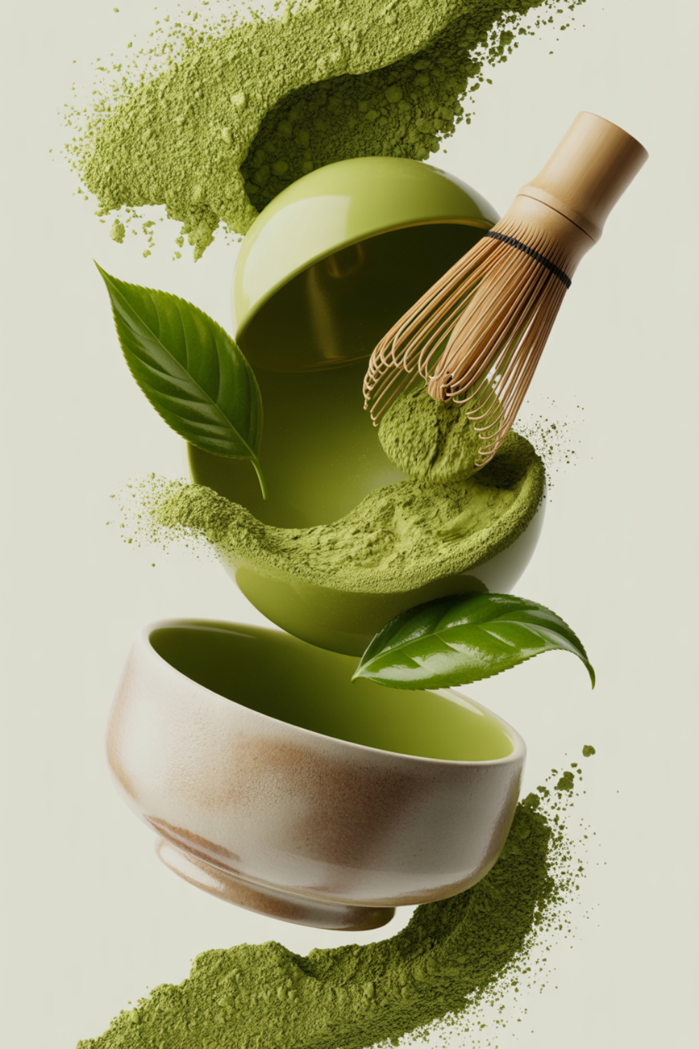Story: Exploding bowl, levitating matcha splash