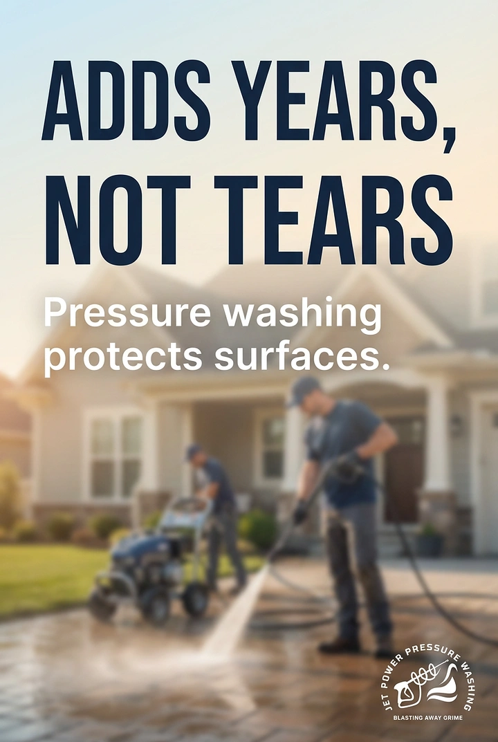 Pressure Washing creative ad: Tear pun makes protection benefit memorable