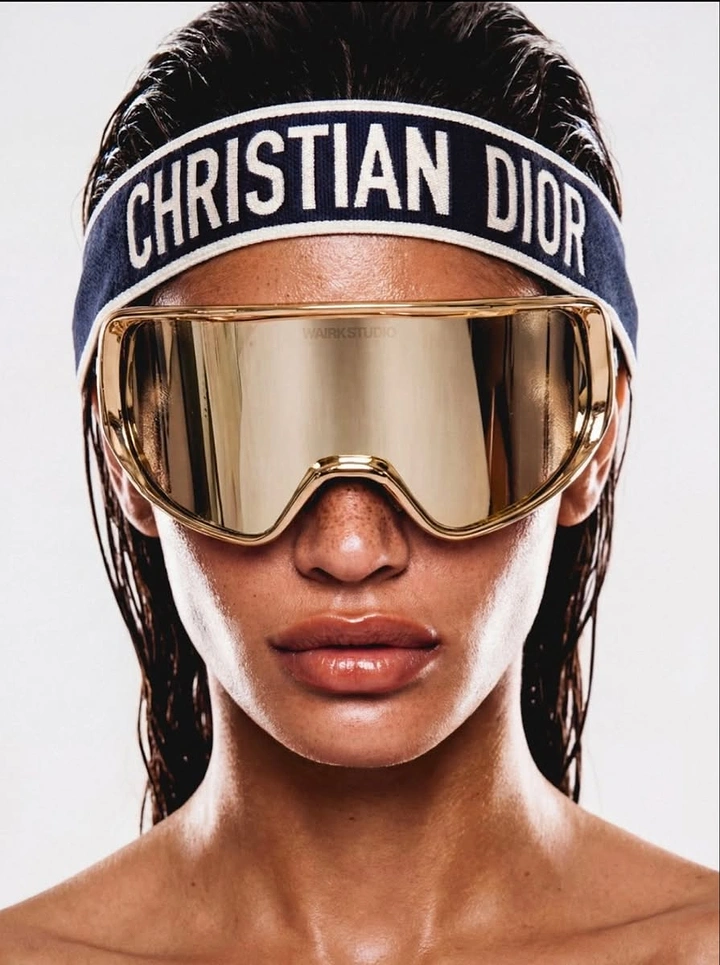 Sunglasses Brands creative ad: Exceptional Dior fashion campaign portrait