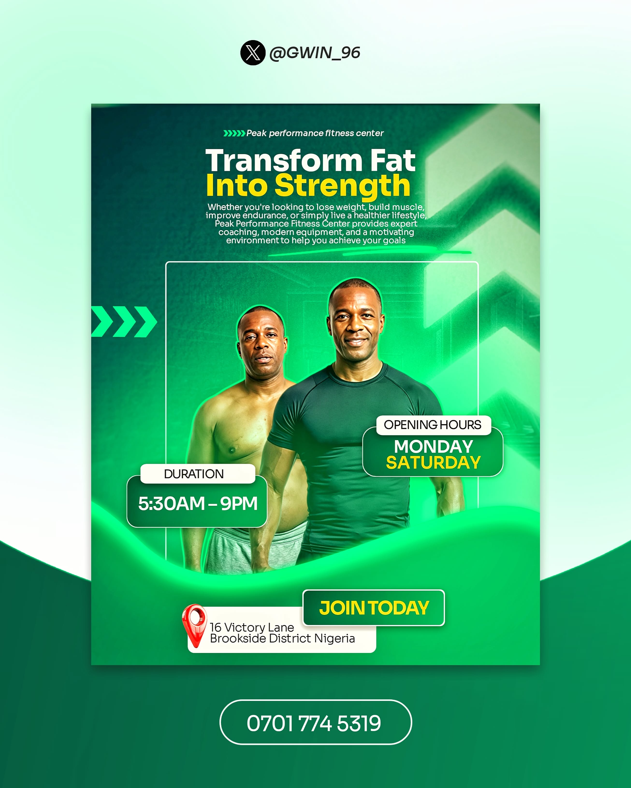 Instagram post: Fat-to-strength transformation visual