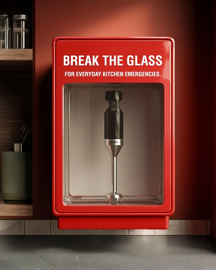 Appliance Repair creative ad: Break-glass emergency repair metaphor