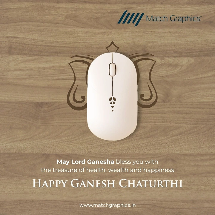 Ganesh Chaturthi creative ad: White mouse forming Ganesha's trunk and face