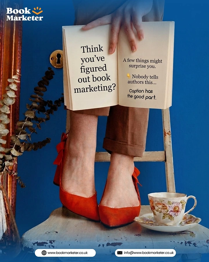 Bookstores creative ad: Open book pages carry the ad copy