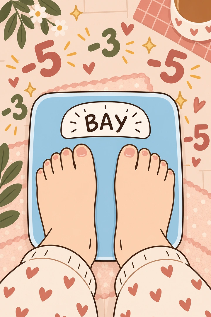 Weight Loss Clinics creative ad: Baby-step scale weight-loss metaphor