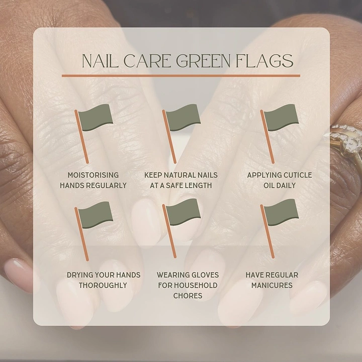 Nail Salons creative ad: Green flags pun as nail care tips