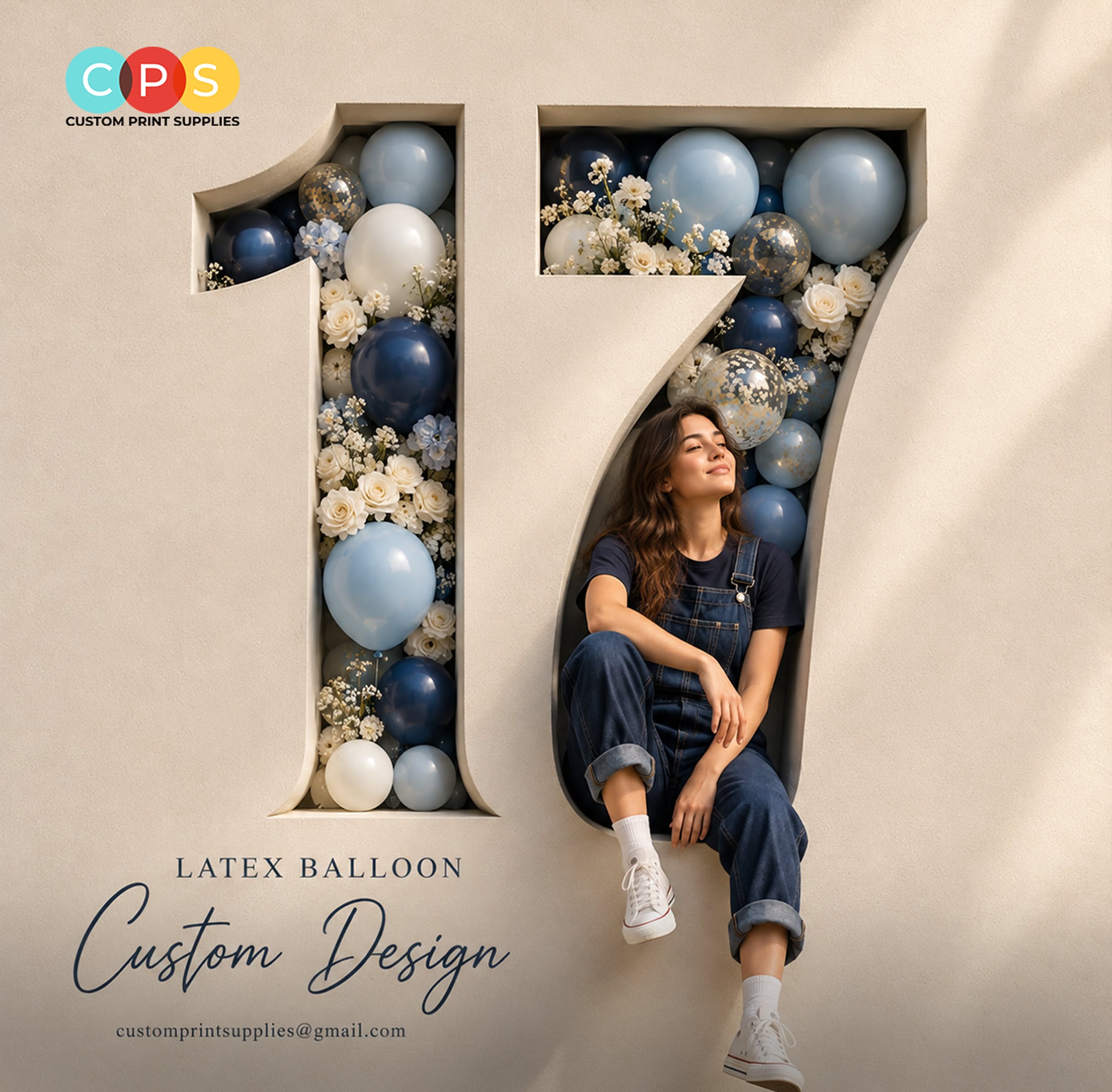 Instagram post: Balloon-filled number frames portrait