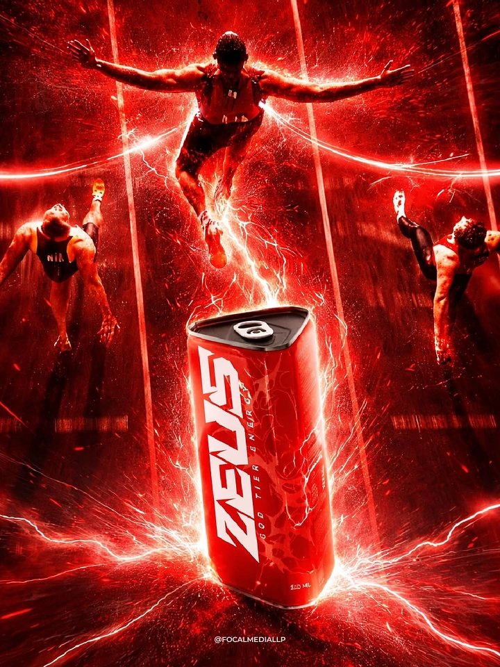 Energy & Sports Drinks creative ad: Electricity transforms can into power source