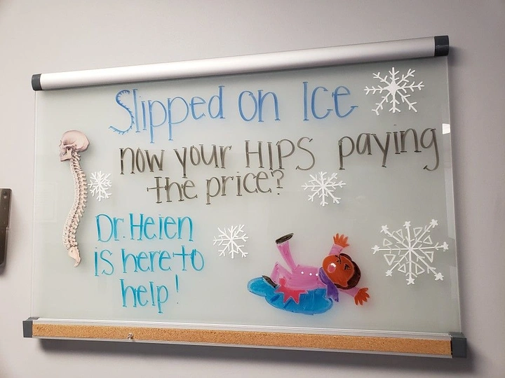 Acupuncture & Cupping Clinics creative ad: Ice-slip wordplay connects pain to acupuncture