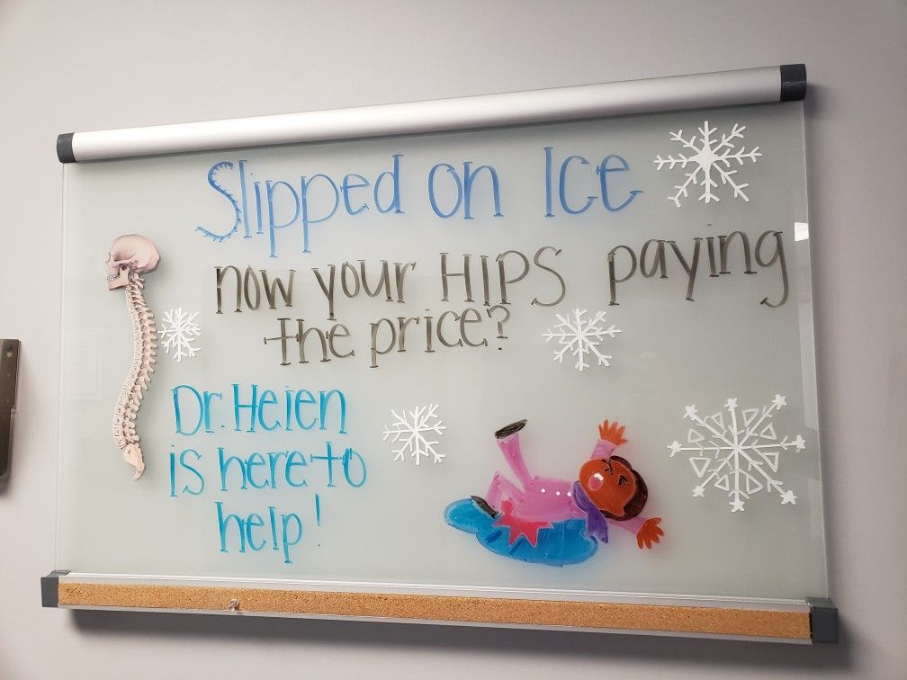 Banner: Ice-slip wordplay connects pain to acupuncture