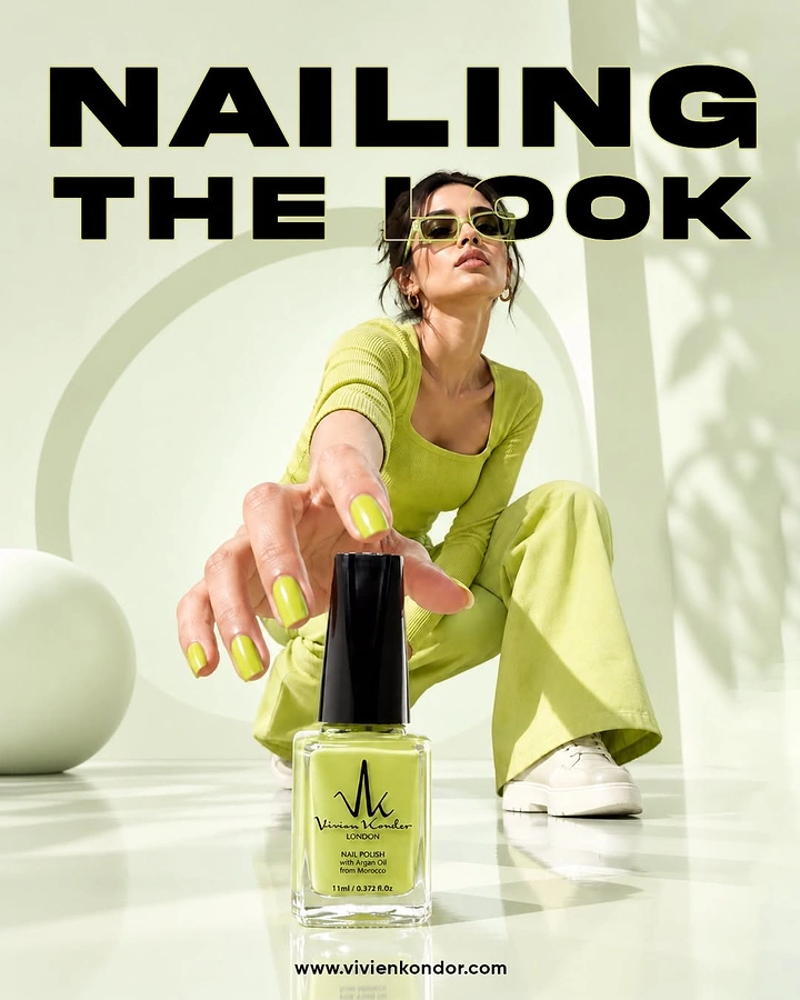 Nail Polish Brands creative ad: Fashion styling with nailing pun