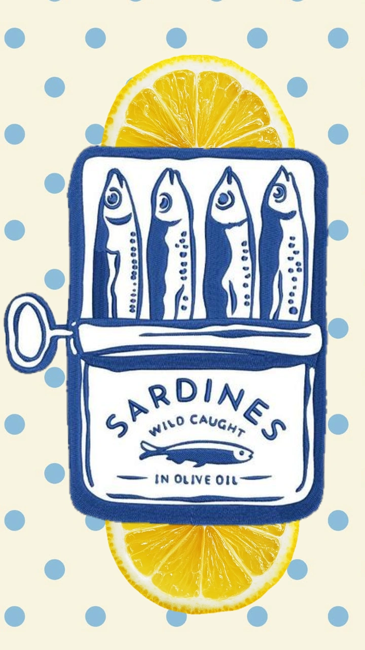 Seafood Restaurants creative ad: Sardines become illustrated product packaging