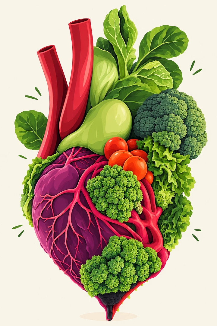 Salad Bars & Healthy Restaurants creative ad: Vegetables shaped as anatomical heart
