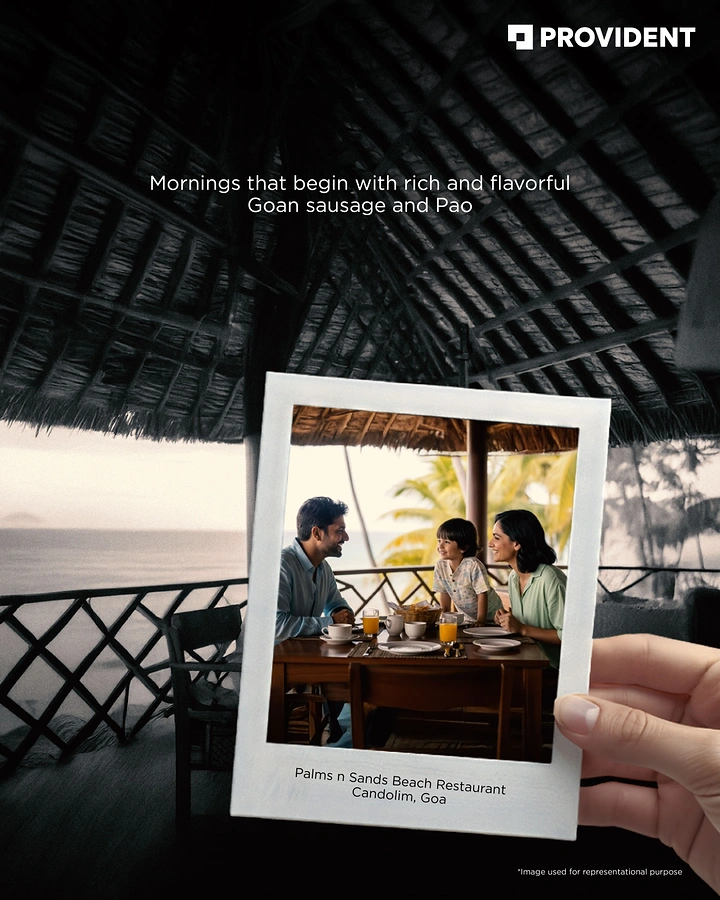 Vacation Rentals & Holiday Homes creative ad: Framed dining memory creates visual narrative