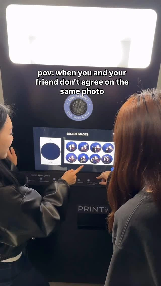 Photo Booth Rentals creative ad: Witty POV copy about choosing photos