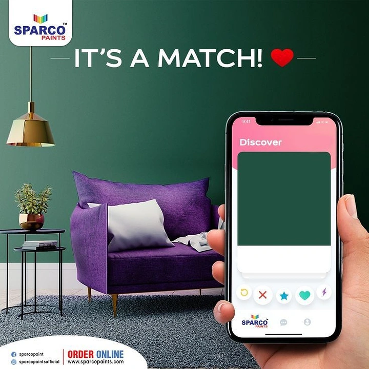 House Painters creative ad: Dating-app swipe match for paint colour