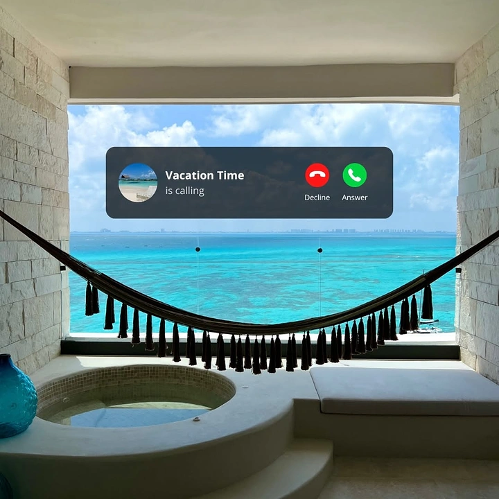 Vacation Rentals & Holiday Homes creative ad: Incoming call turns vacation into interruption