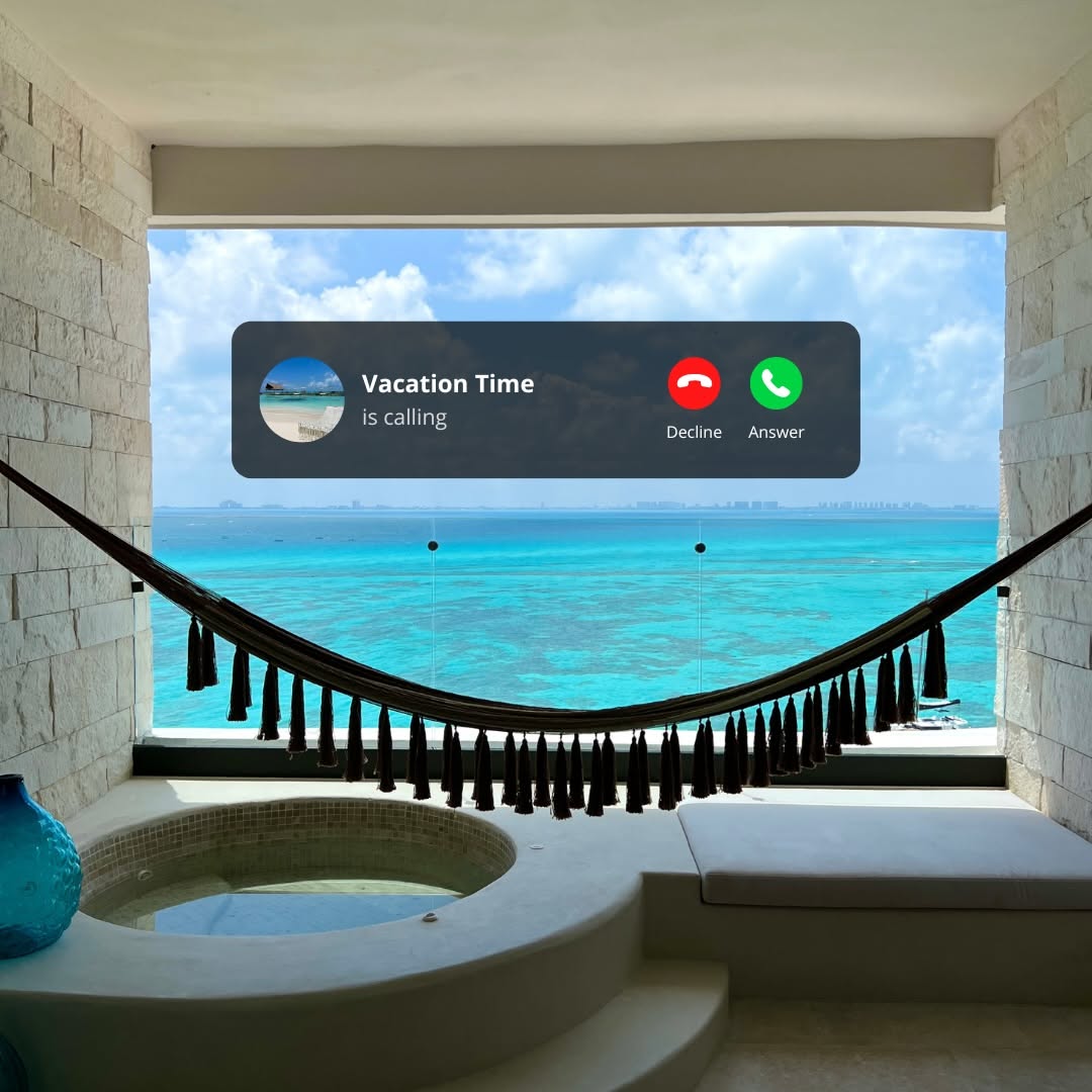 Instagram post: Incoming call turns vacation into interruption