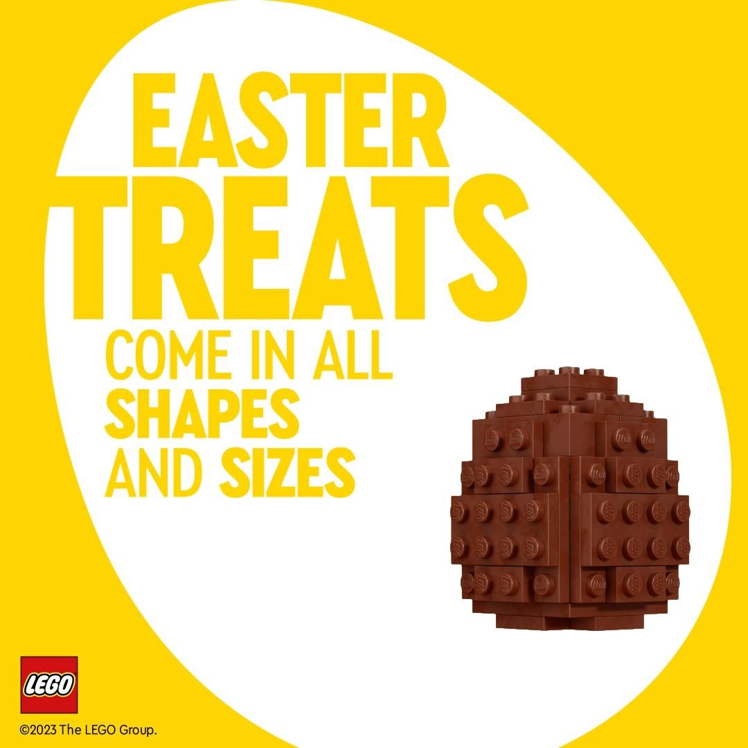 Chocolate-brown toy-brick Easter egg