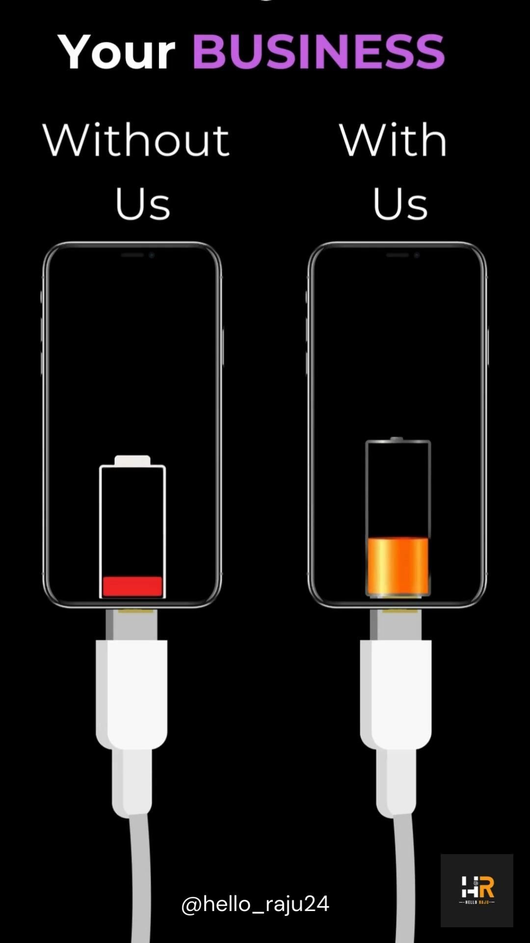 Battery low vs charged: with/without us