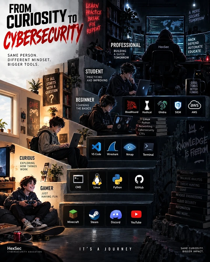 Cybersecurity Companies creative ad: Cybersecurity journey shown as progression