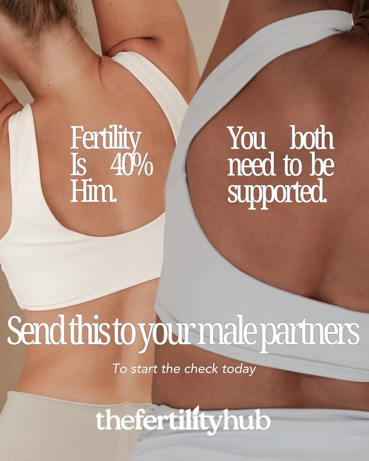 IVF & Fertility Clinics creative ad: Split backs: 'Fertility is 40% him'