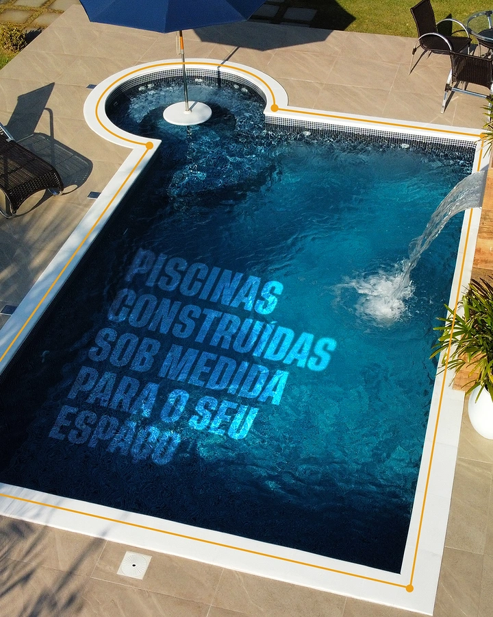 Swimming Pools & Pool Care creative ad: Service copy embedded inside custom pool