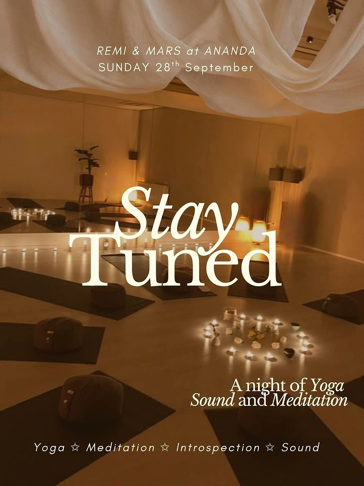 Yoga Studios creative ad: 'Stay Tuned' pun for sound-yoga night