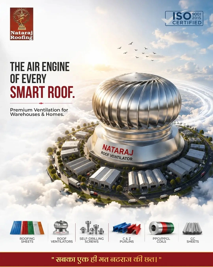 Roofing creative ad: Ventilator as engine above clouds