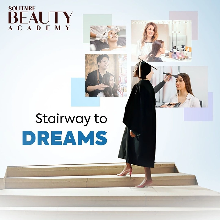 Makeup & Beauty Academies creative ad: Stairway metaphor visualizes career dreams