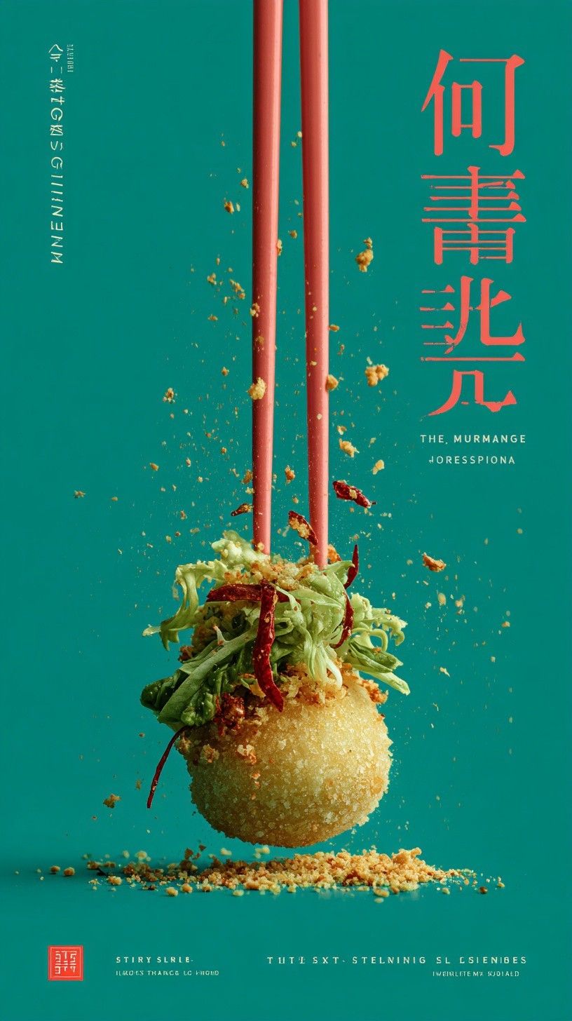 Story: Chopsticks suspend food as graphic sculpture