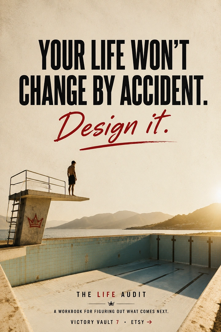 Life & Business Coaches creative ad: Life-design message paired with empty-pool metaphor