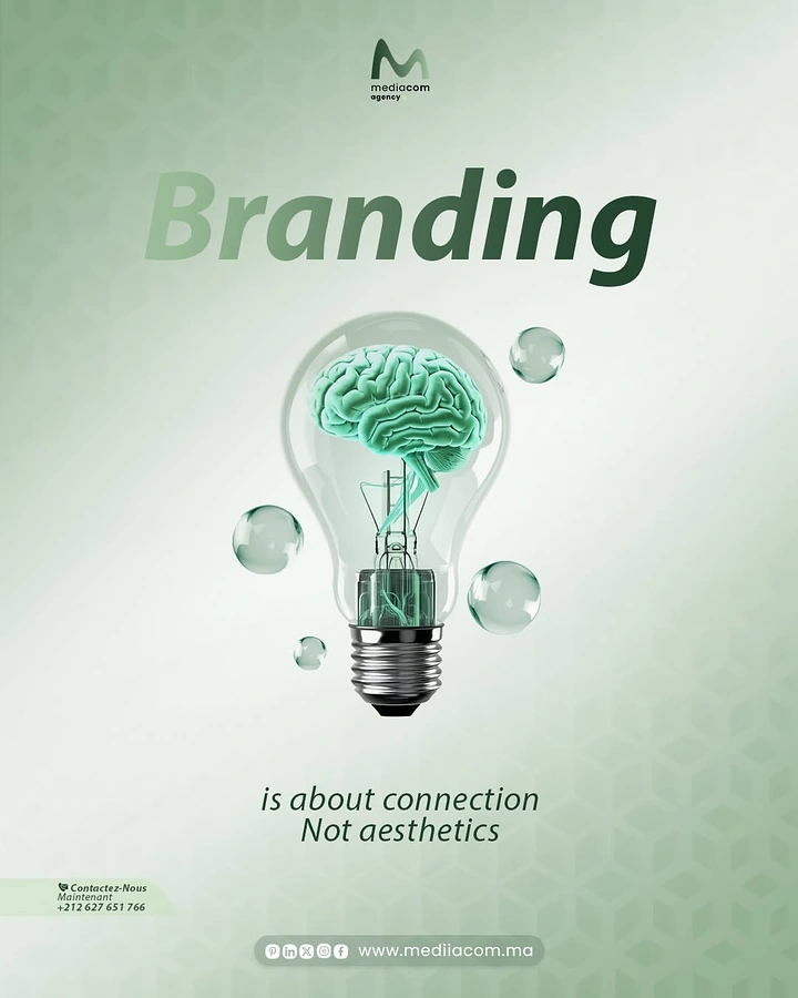 Agency creative ad: Brain inside lightbulb, connection copy