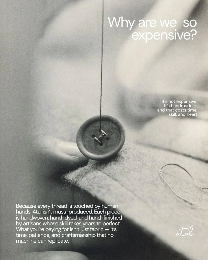 Tailors & Alterations creative ad: Witty 'why so expensive' craft copy