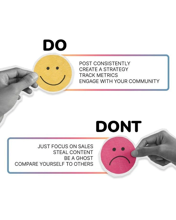Agency creative ad: Hands holding happy/sad stickers for do/don't