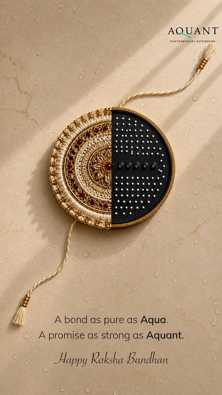 Raksha Bandhan creative ad: Rakhi merged half-and-half with a shower head