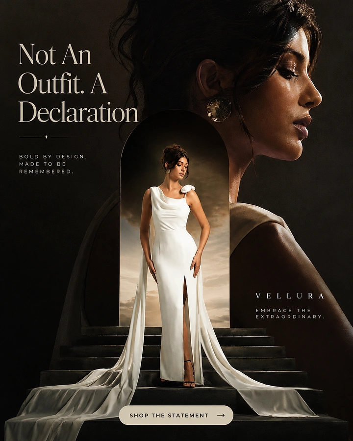 Bridal Wear & Wedding Dresses creative ad: Declaration copy elevates bridal fashion campaign