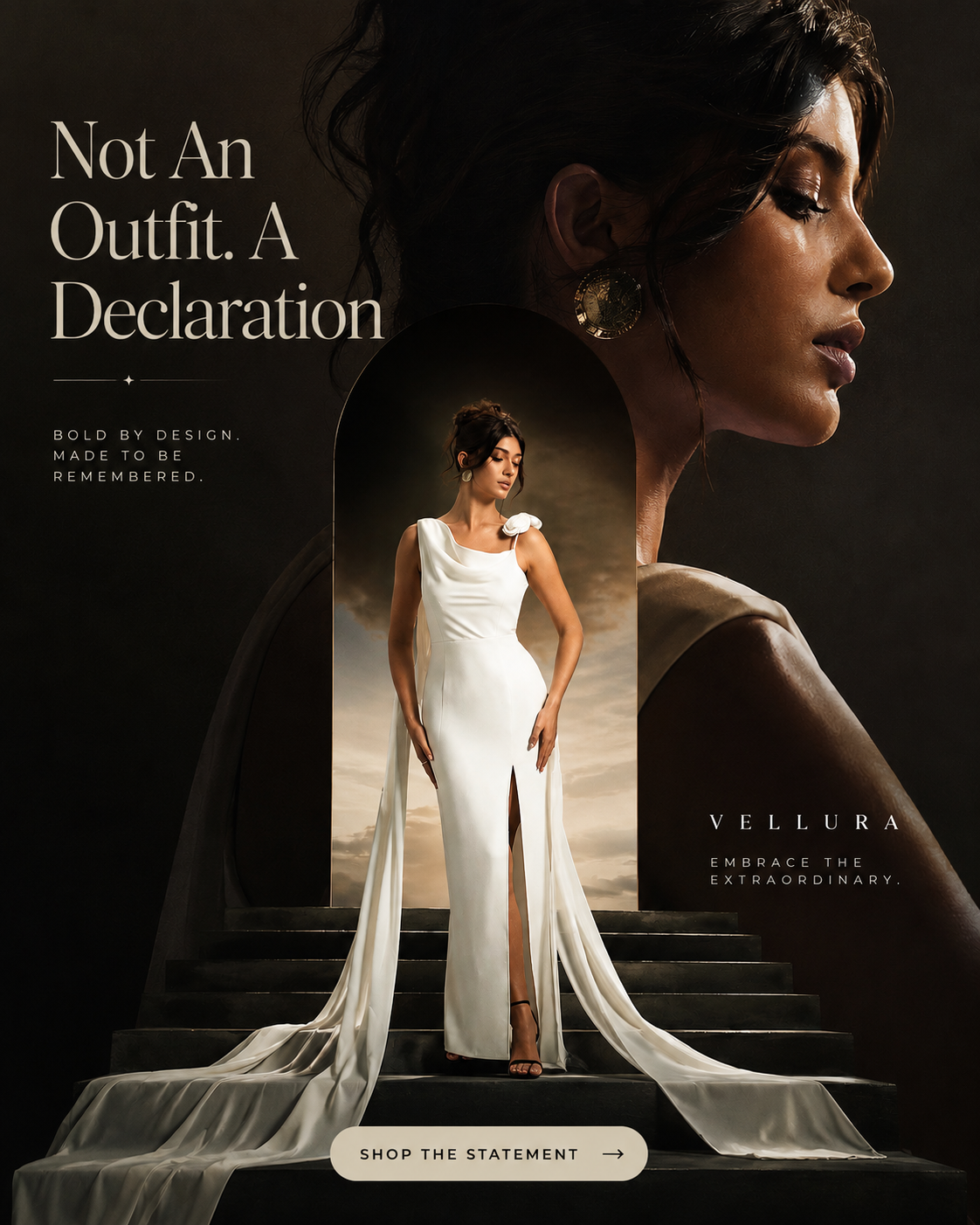 Instagram post: Declaration copy elevates bridal fashion campaign