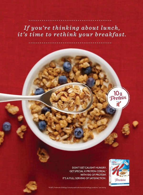 Breakfast Cereals & Oats creative ad: Witty breakfast-versus-lunch copy