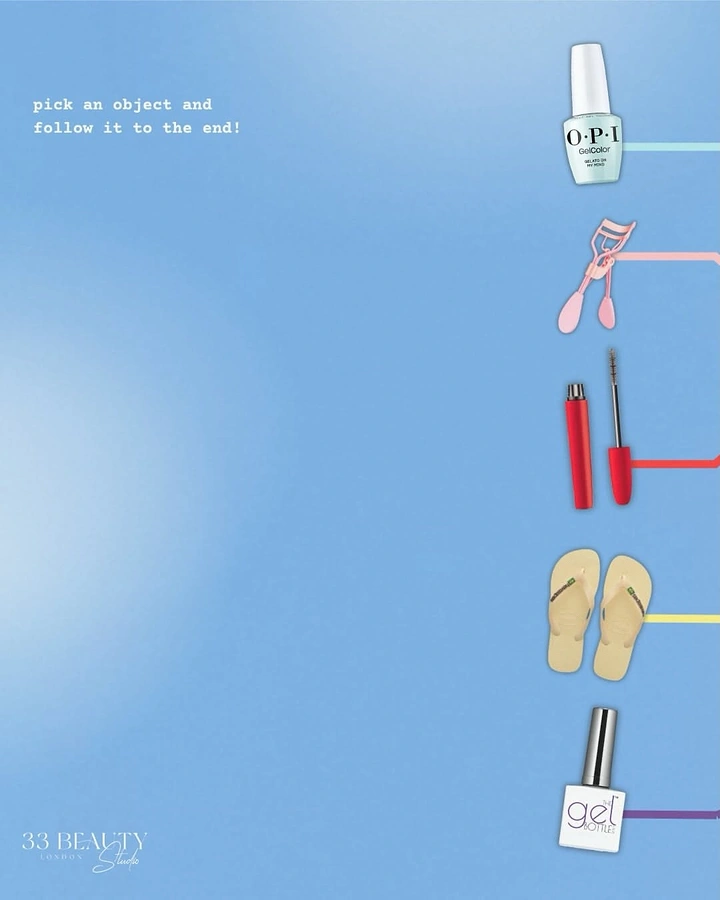 Nail Salons creative ad: Interactive 'follow the line' maze carousel