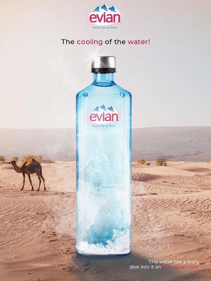 Packaged Drinking Water creative ad: Cooling water against desert heat