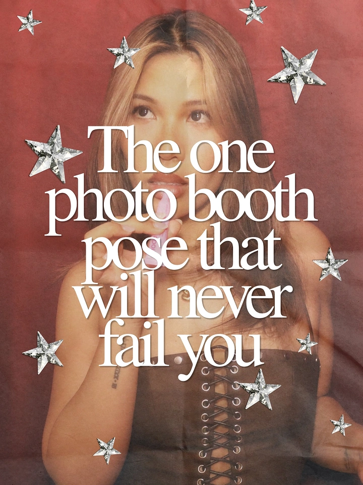 Photo Booth Rentals creative ad: Pose hook turns booth advice into concept