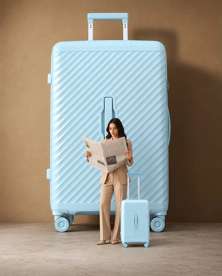 Luggage & Travel Bags creative ad: Oversized suitcase creates memorable scale metaphor