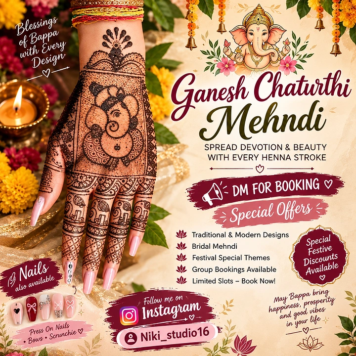 Mehndi & Henna Artists creative ad: Ganesha mehndi turns festival into product