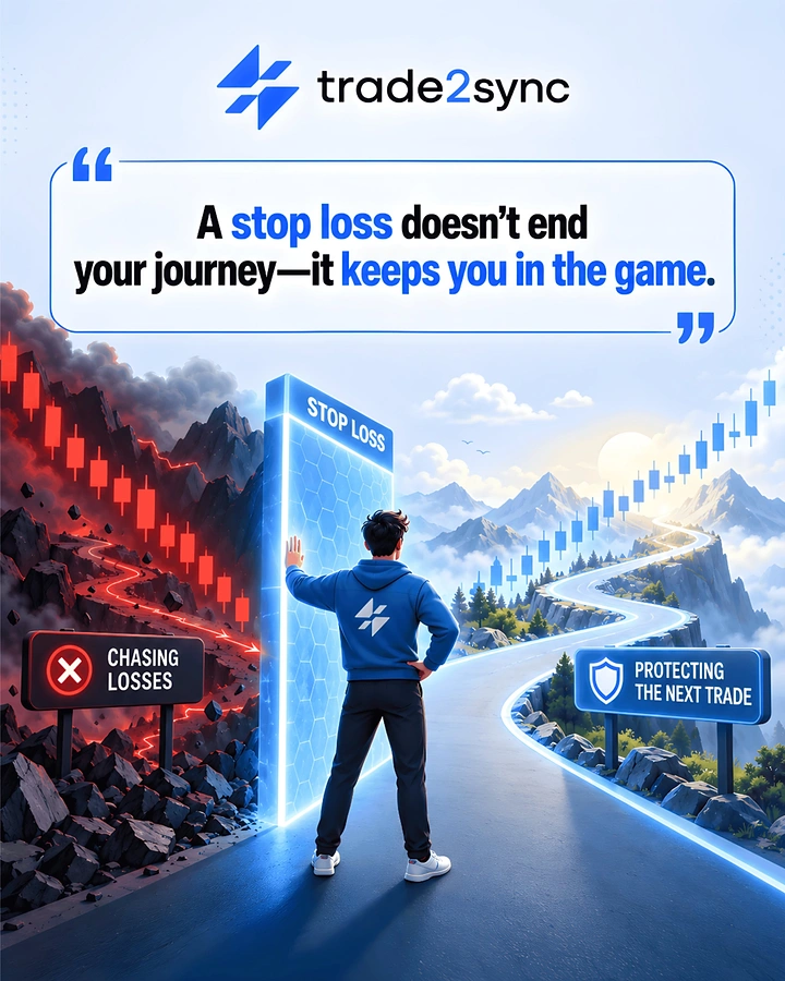 Stock Brokers & Investing creative ad: Stop-loss as door on crashing path