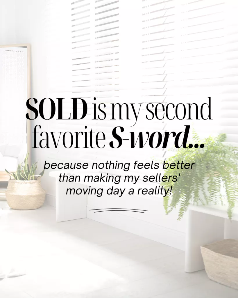Instagram post: Witty 'SOLD is my favorite S-word' copy