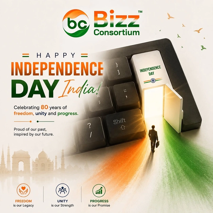 Independence Day creative ad: Keyboard key opens onto tricolour path