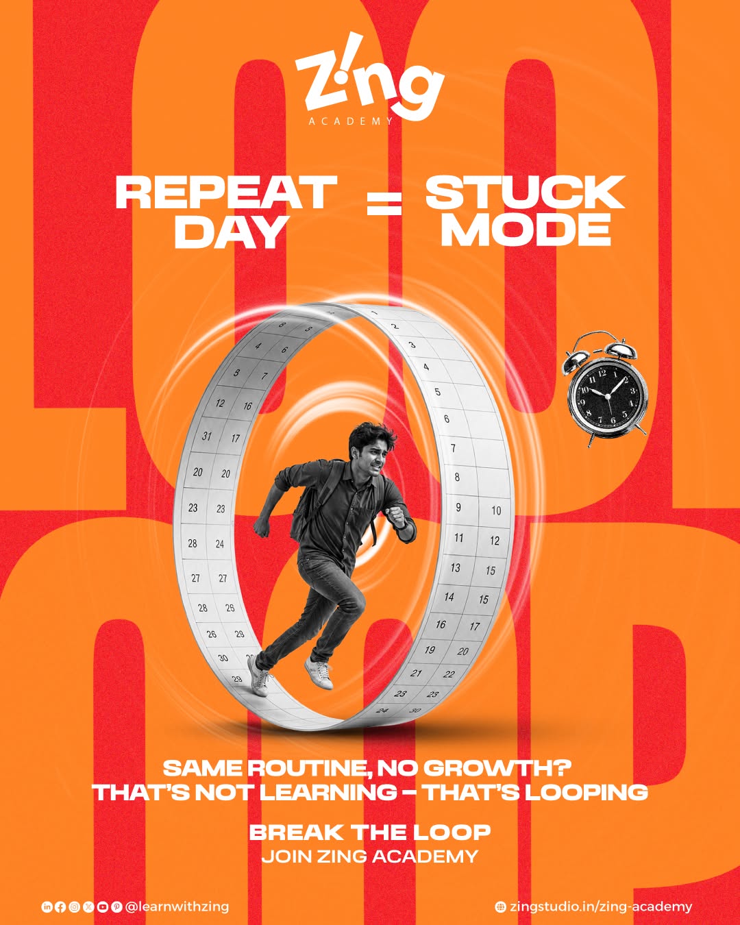 Instagram post: Repeat-day loop visualizes learning stagnation