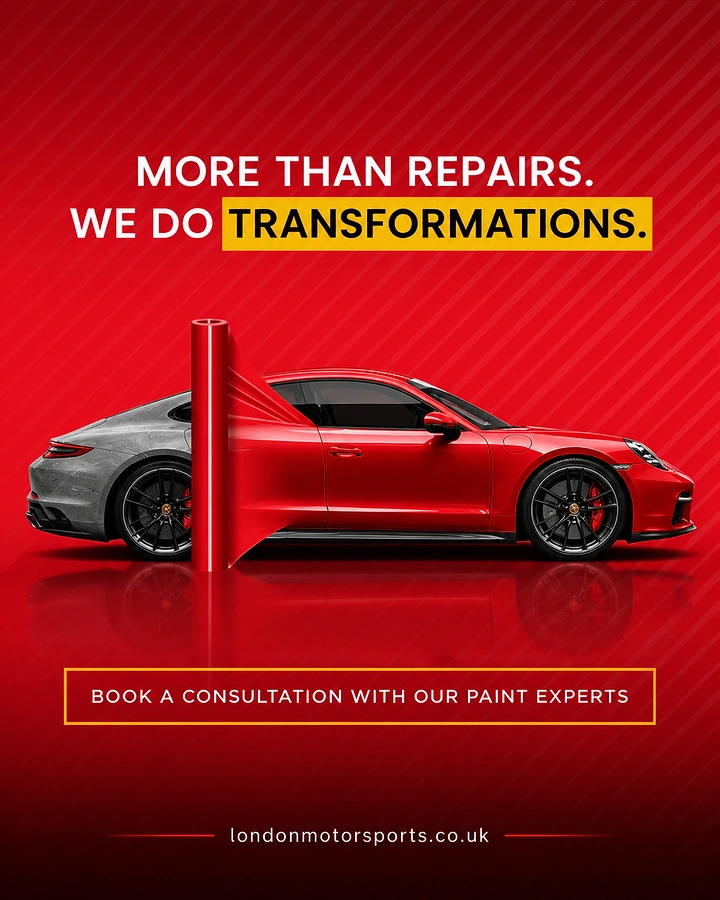 Auto Repair & Garages creative ad: Paint roller transforming car colour