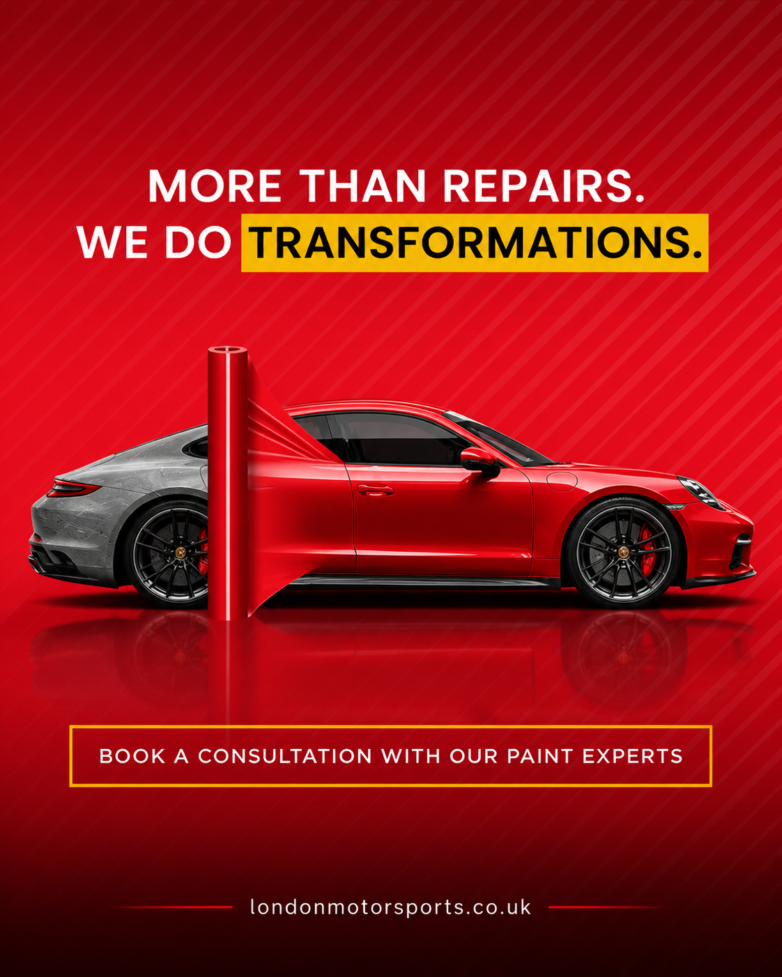 Instagram post: Paint roller transforming car colour