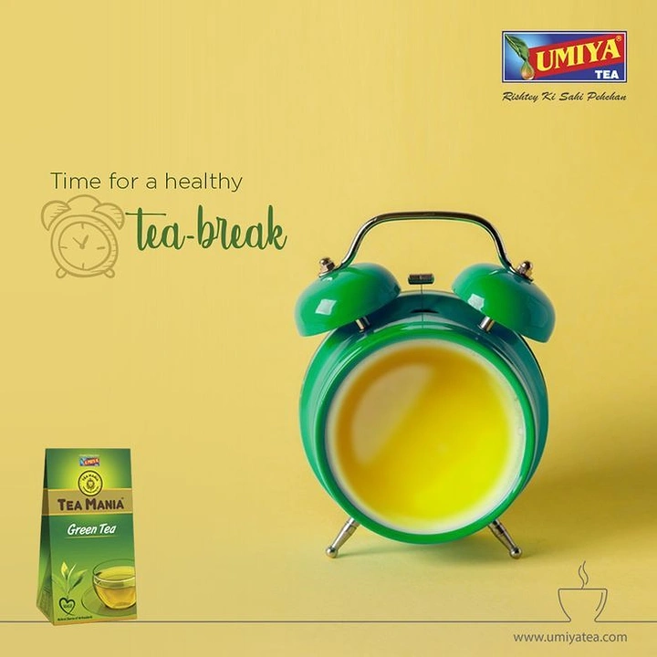 Tea & Chai Brands creative ad: Alarm clock face as tea cup